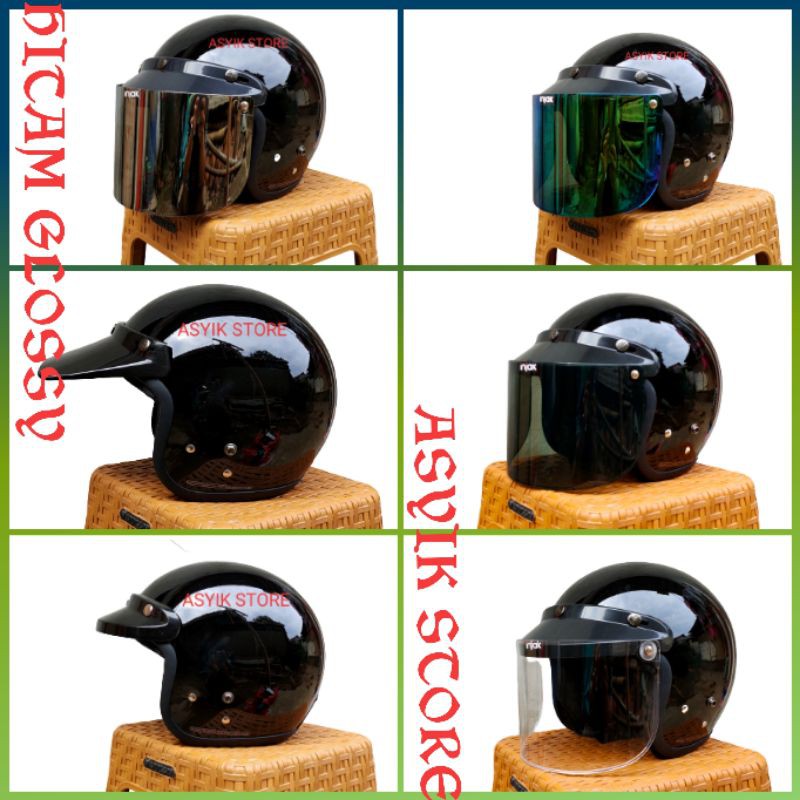 HELM BOGO RETRO PRIA ATAU WANITA  DEWASA STANDAR SNI