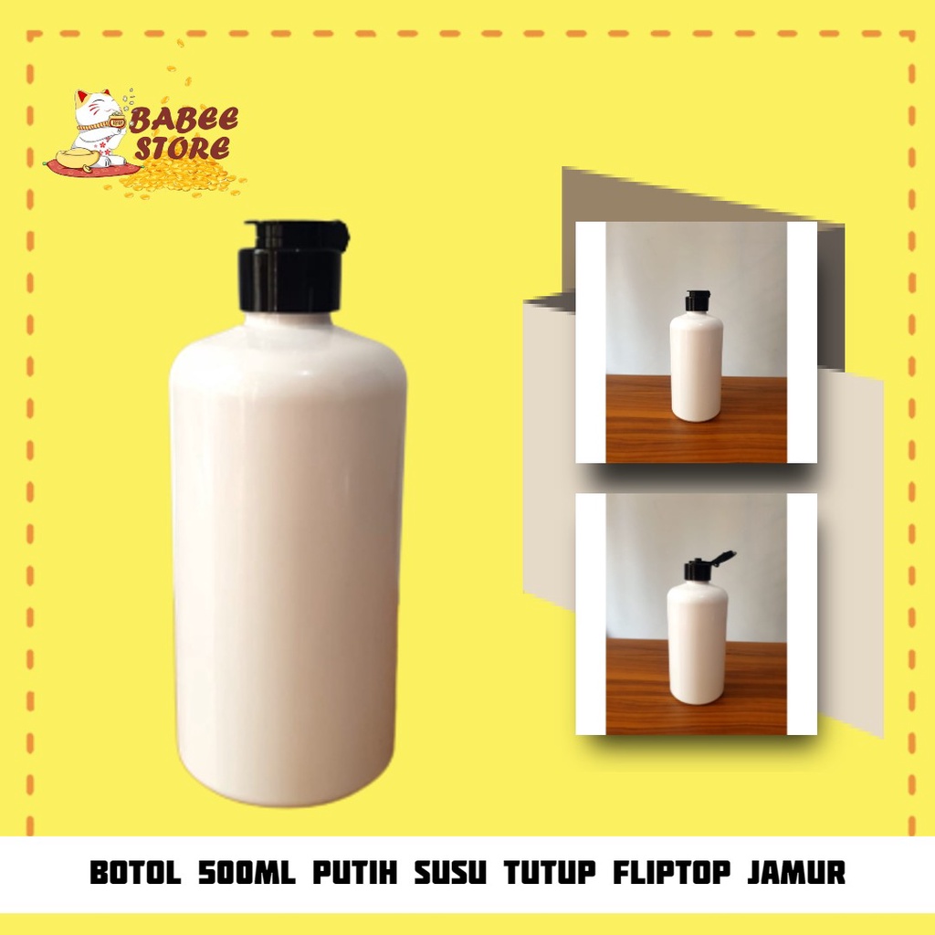 BOTOL PLASTIK 500ML PUTIH FLIPTOP /BOTOL ISI ULANG LOTION 500ML / BOTOL PUTIH 500ML WADAH SI ULANG SABUN