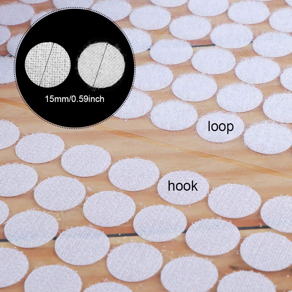 500 Pairs Self Adhesive Velcro Dots Felt Stickers/Sticky Back Fastening Fastening Waterproof Dots Tape/Strong Adhesives Round Coins Sticker Hooks Loops Disk