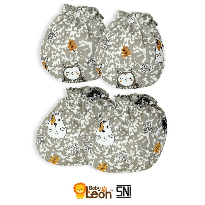 DS-121 Sarung Tangan + Sarung Kaki Bayi  2in1  Newborn BABY LEON Sarung Tangan Dan Kaos Kaki Baby New