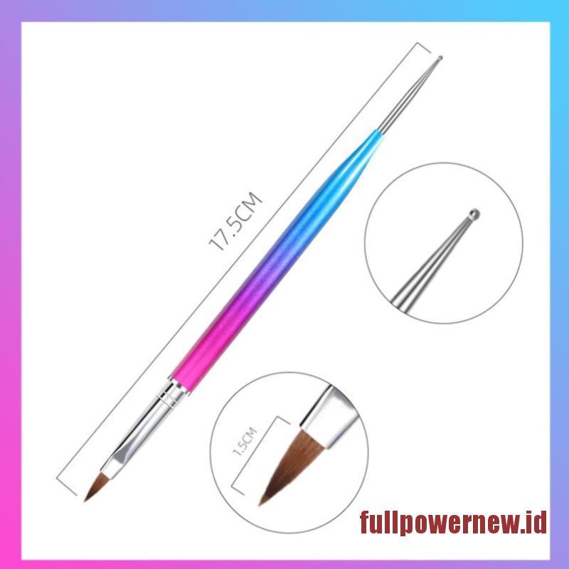 5pcs / Set Pen Brush Liner Dotting Kepala Ganda Untuk Menggambar Ukiran Lukisan Kuku