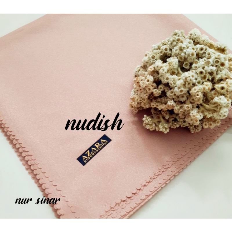 NUR SINAR AZARA LC HIJAB SEGI EMPAT Lacer Cut GLOWING UNTUK PESTA-LIGHT NUDE