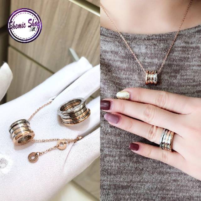 Cincin dan Kalung Bulgar* Zeri 2 tone mirror