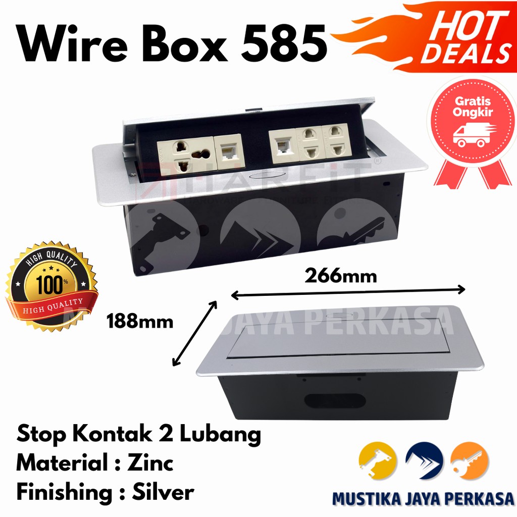 Wire Box Steker Slot Colokan Listrik Meja Minimalis Stop Kontak Meja