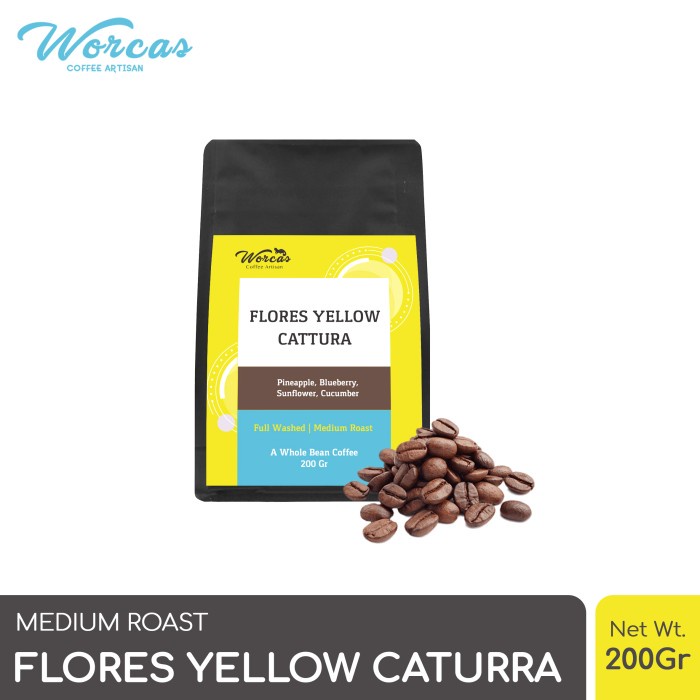

H2J021 Worcas Arabica Flores Yellow Caturra 200 Gram - Medium Roasted Coffee - Kopi Biji