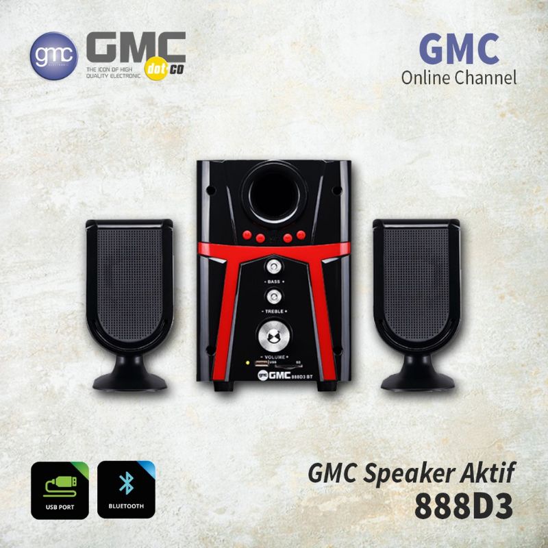 Speaker aktif bluetooth gmc 888D3 Speaker Subwoofer mega bass Original suara mantap Bergaransi Resmi