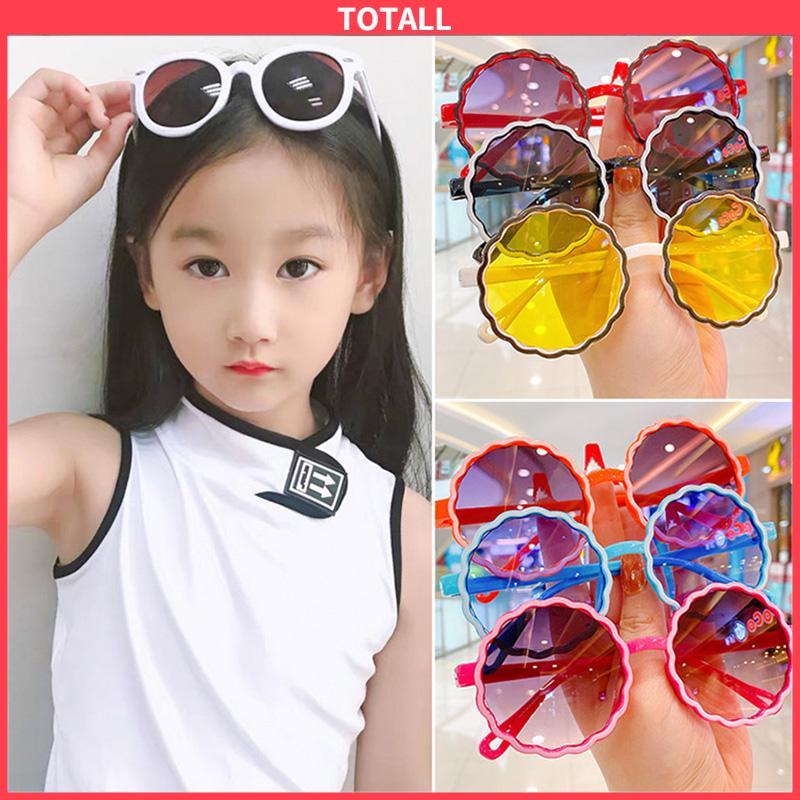 COD Kacamata Anak New Trend Fashion Anak Terbaru Bulat Kaca mata Hitam Motif UV protection High Quality Import Kacamata Fashion-Totall