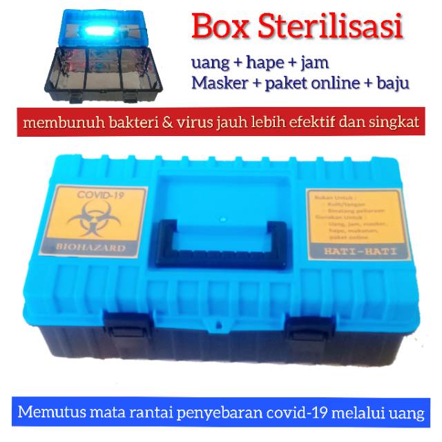 Box Sterilizator UVC, Box Uang, Box Kasir, Box Sterilizator Uang, Masker, Jam, Hape 10-30 menit saja