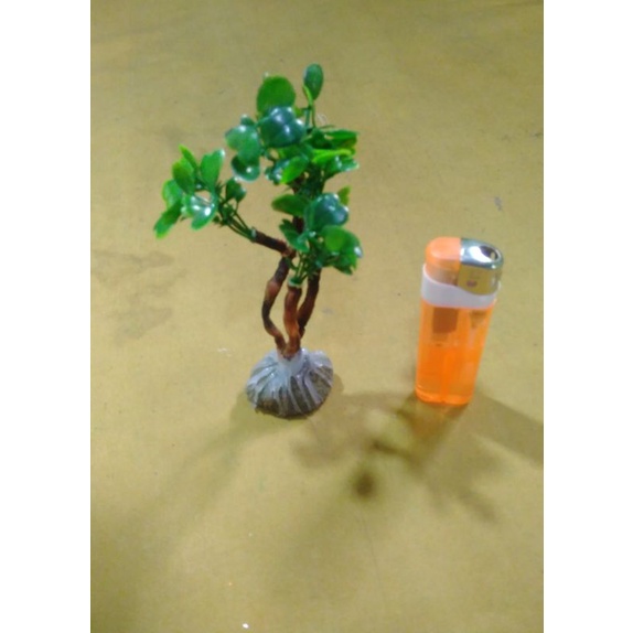 Bonsai beringin mame plastik untuk hiasan aquarium aquascape