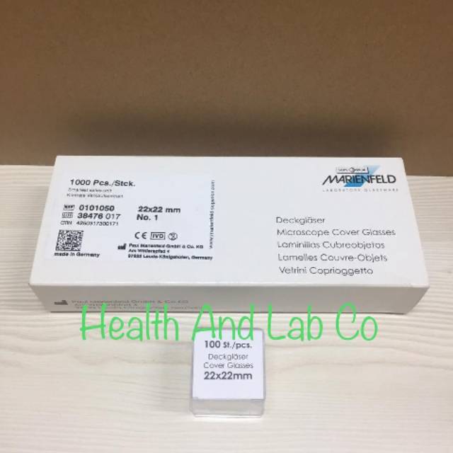 Deck Glass / Cover Glass Microscope 22x22