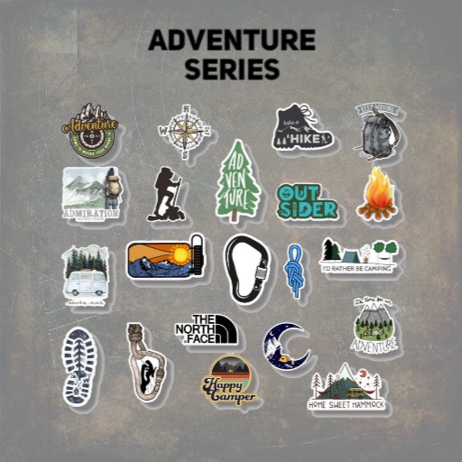 

STIKER ADVENTURE AESTHETIC STIKER CASE HAPE LAPTOP BUJO HELM TUMBLER