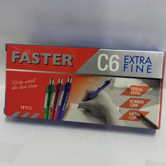 :>:>:>:>] Pulpen FASTER C 6 Biru