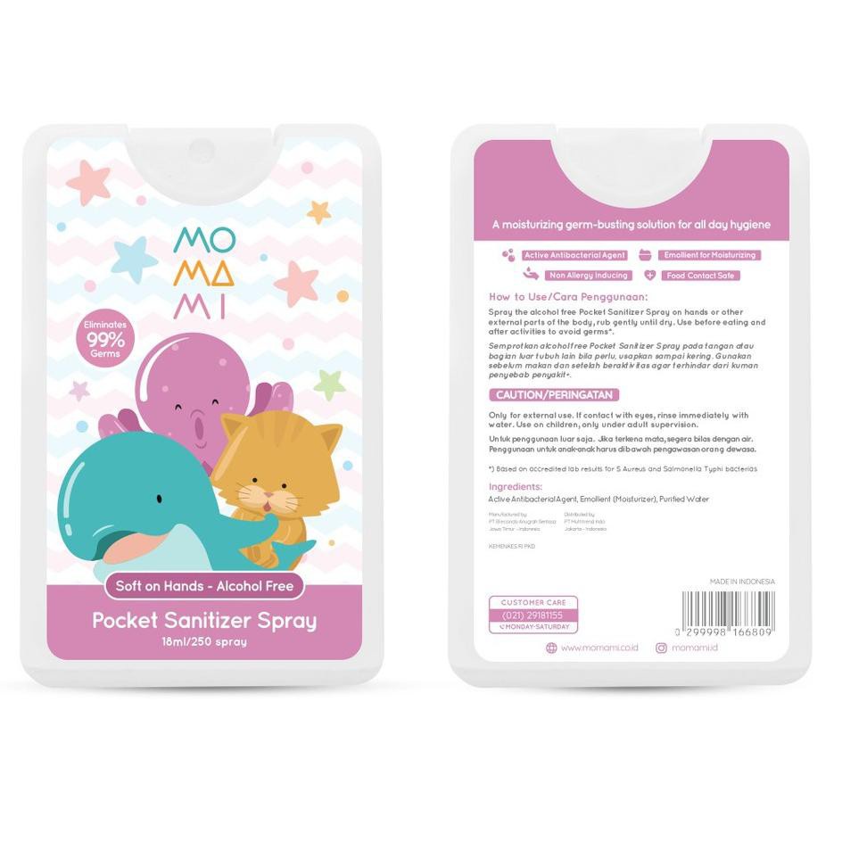 MOMAMI POCKET SANITIZER 18ML - SANITIZER KARAKTER LUCU