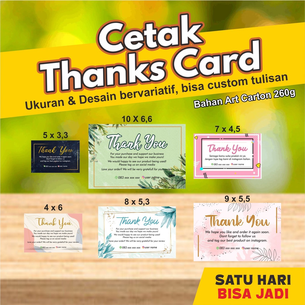 

Kartu Ucapan Terima Kasih Olshop Thank You Card Custom Thanks Card