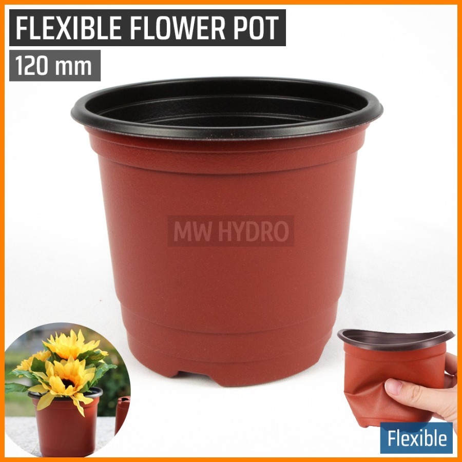 Double Color Flexible Flower Pot / Pot Bunga Elastis Dua Warna, 12 cm