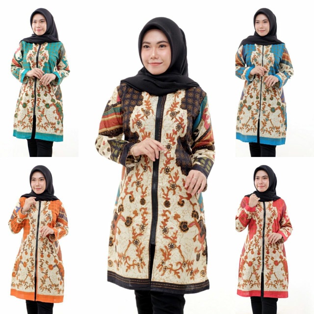 Tunik Batik Zipper Depan