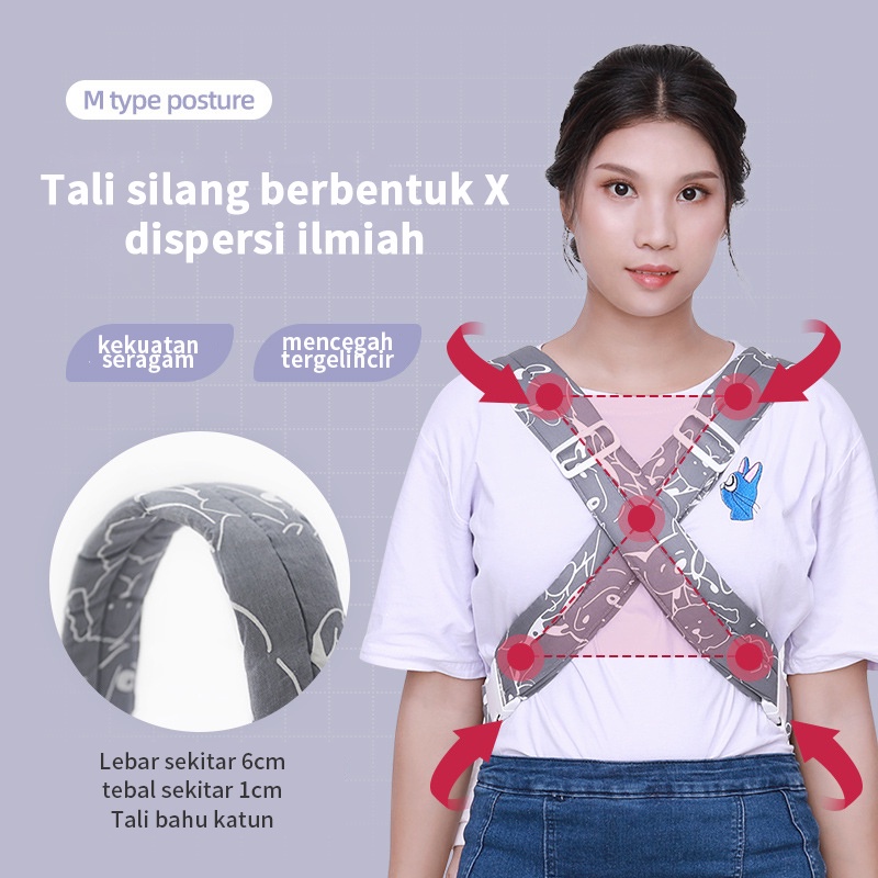 Gendongan Bayi Depan Murah 0-36 bulan Gendongan Baby Lite Carrier SSC Ergonomis M Shape Original Bisa COD Gendongan Newborn Baby Carrier Solid &amp; Motif