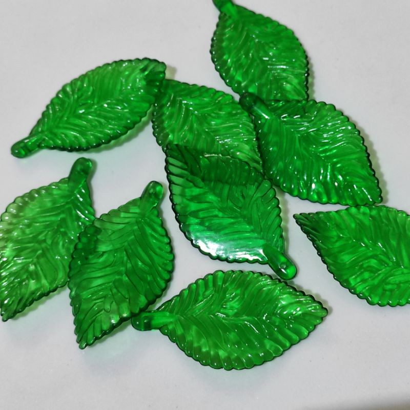 10pcs daun kipas bahan bunga akrilik