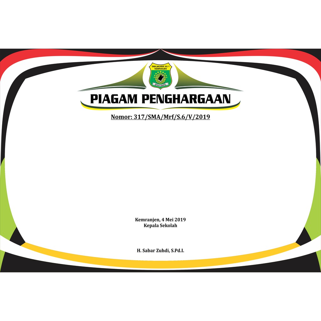 

Sertifikat / Piagam