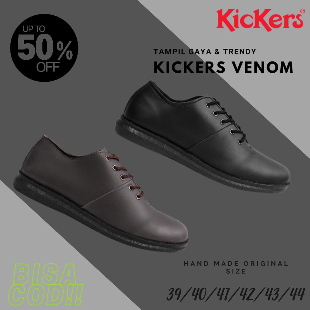Sepatu Pantofel Pria Kickers Venom Formal Kasual Bertali Kerja Fashion Cowok