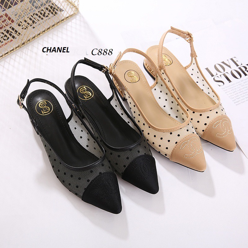 SEPATU SLINGBACK BLOCK HEELS SHOES C888