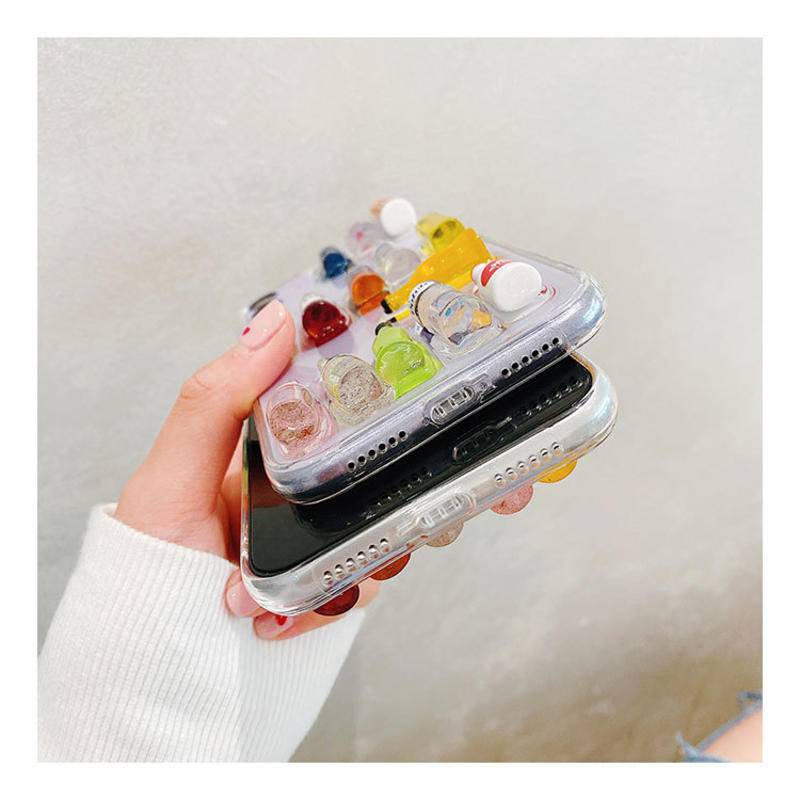 Soft case Desain Botol wine Tiga Dimensi Untuk iPhone 13 12 11 Pro MAX Mini X XS MAX XR SE 2022 2020 7 8 Plus