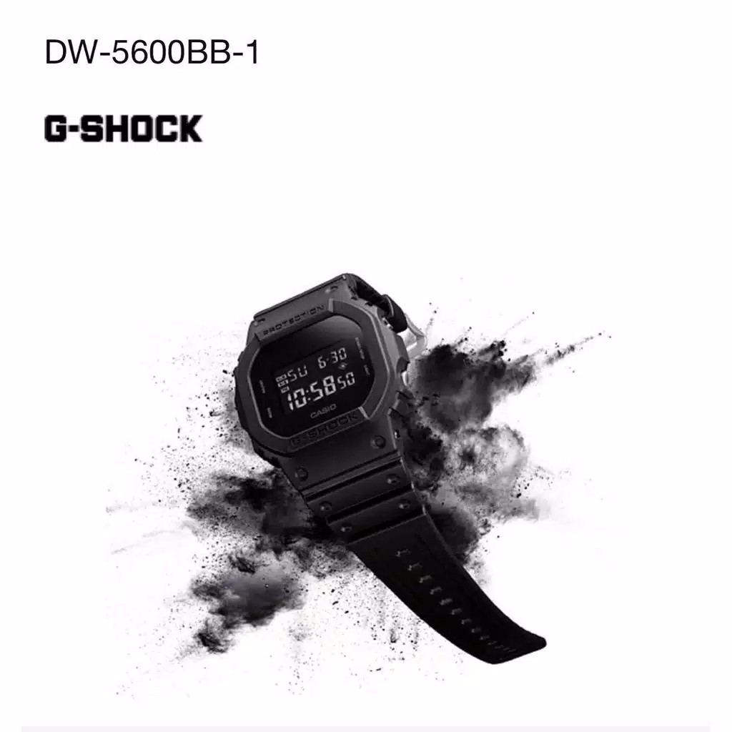 JAM TANGAN PRIA G-SHOCK CASIO DW 5600 FULL BLACK  HITAM MERAH HITAM PUTIH