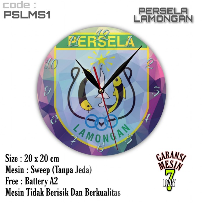 Jam Dinding PERSELA LAMONGAN Team Club Klub Sepakbola PERSELA