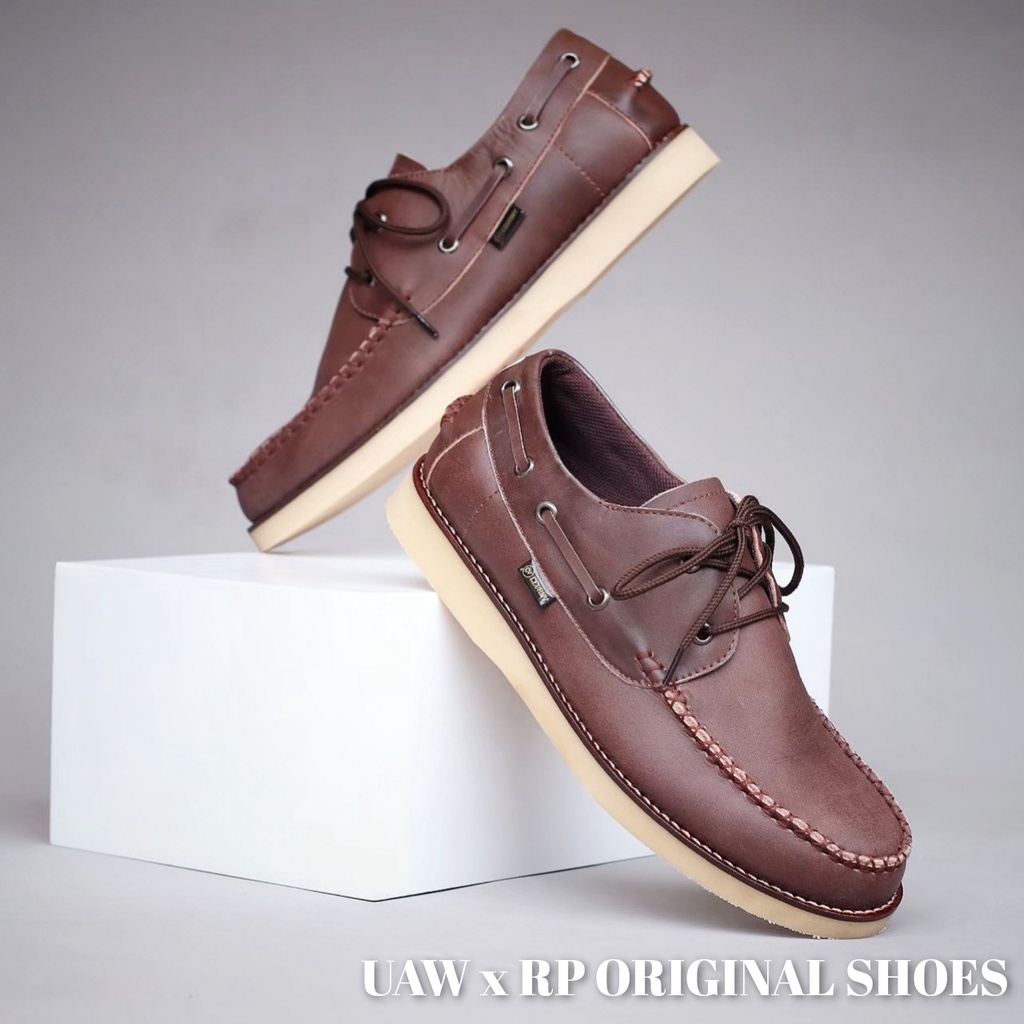 CEVANY x RP ORIGINAL - Sepatu Casual Santai Kulit Garut | Cevany Davis't Brown Leather | Sepatu Pria