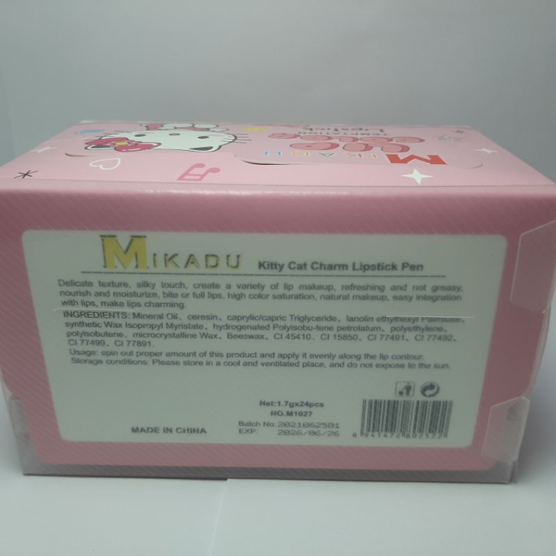 LIPSTIK MIKADU HELLO KITTY WARNA LUSINAN