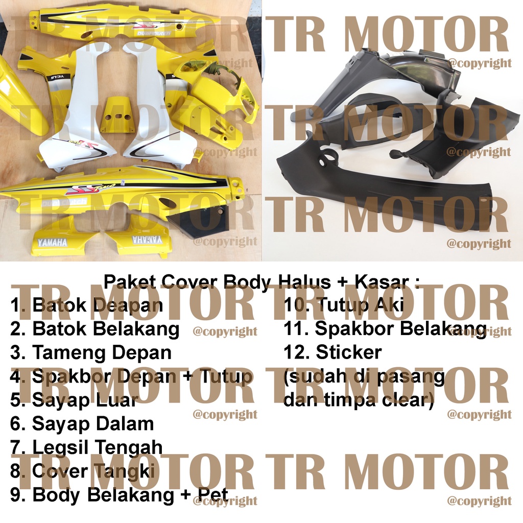 Cover Body Fizr F1zr SS Two Kuning Full Set Halus Cover Bodi Yamaha Fiz r