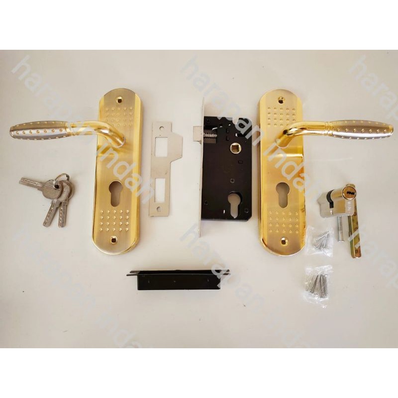 Handle Pintu Rumah Gagang Ukuran Sedang Set 3 Anak Kunci MURAH Handel Izumo