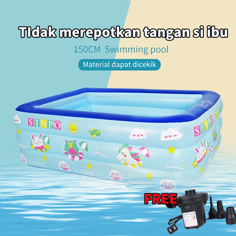 Kolam Renang Anak / Kolam Mandi Bola Inflatable Bestway Pool 1,5 meter Kolam 3 Ring Baby SPA Murah