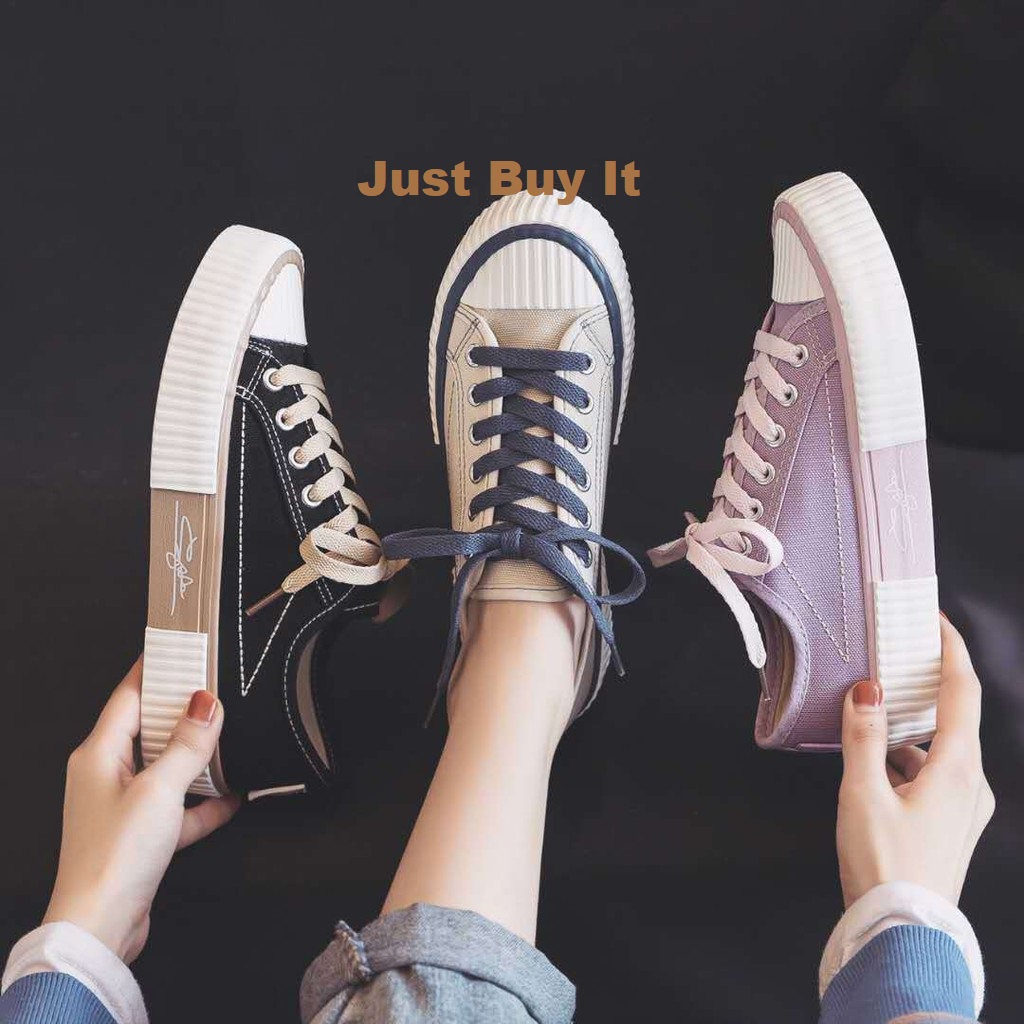 JBI-0250[ Bisa COD ] Sepatu Sneakers Canvas Wanita Original Import sytel Korea-Sepatu Canvas Wanita Import sytel Korea High Quality