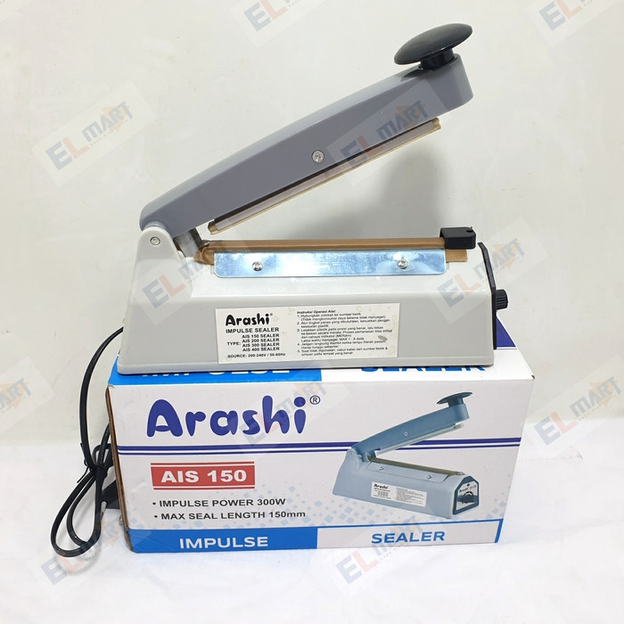 Impulse Sealer Alat Mesin Press Perekat Plastik ARASHI AIS 150 15cm / AIS150 / AIS-150 original