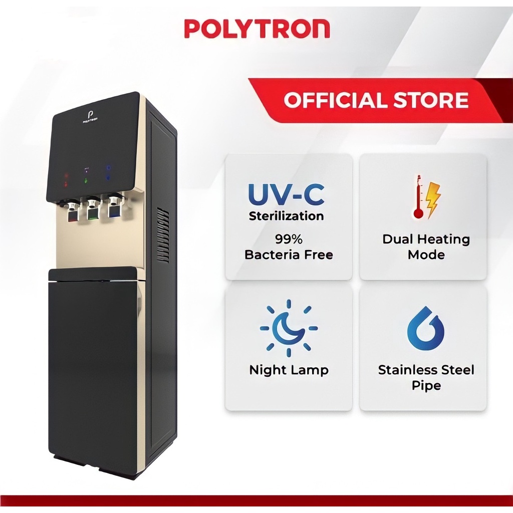 Polytron Dispenser Galon Bawah Hydra dengan UV PWC 778XUV - Hitam