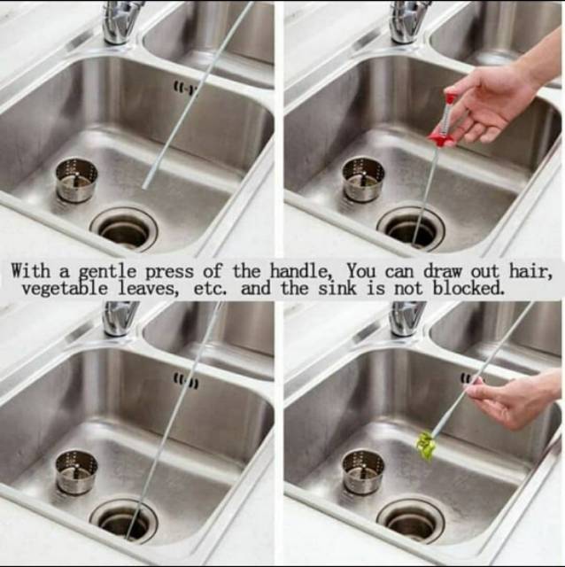 Kait pegas alat pembersih saluran pipa anti sumbat wastafel/toilet -  sink drainer clogged tool