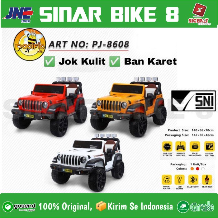 Mobil Mobilan Aki PACIFIC PJ 8608 Mainan Anak Mobilan JEEP