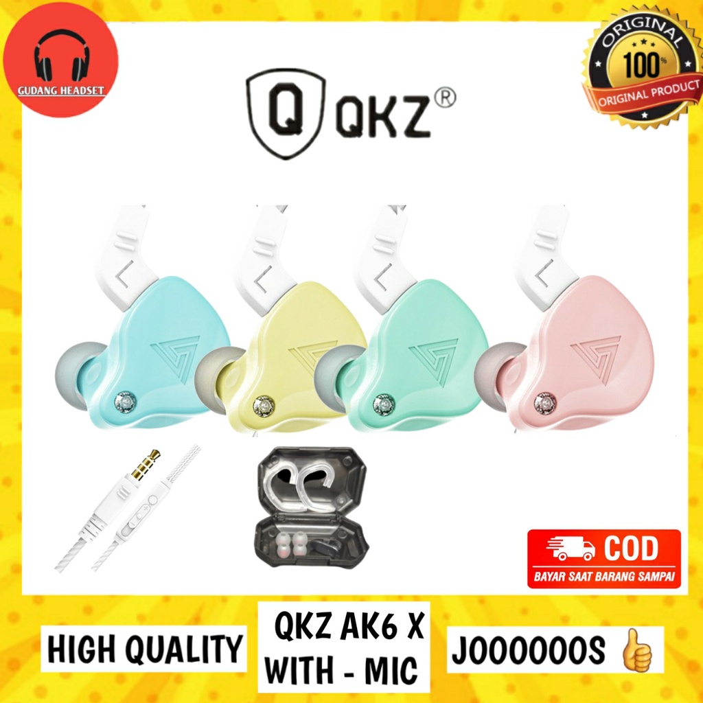 QKZ AK6 X Earphone Headset Gaming Untuk Hp Murah Meriah Dynamic Bass Musik Hifi Original COD