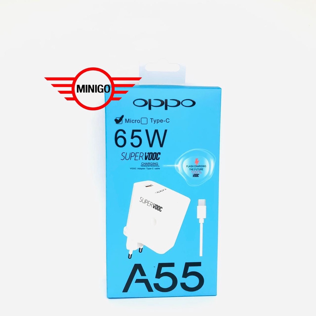 PROMO Charger Casan Cas OPPO A92 A33 A52 A53 A54 A55 Reno 4F 65W Fast Charging Tipe TYPE C dan MICRO-USB