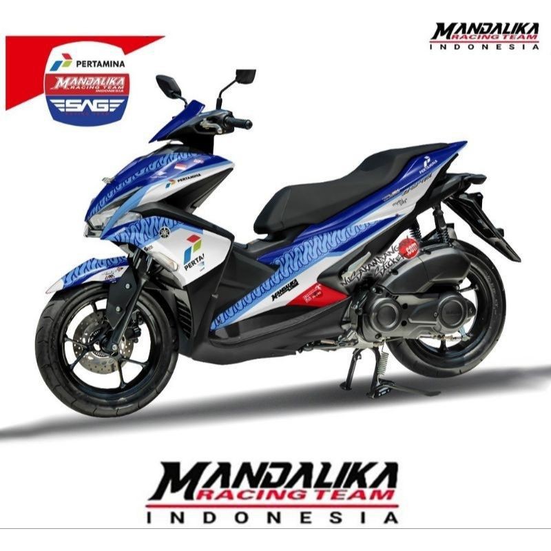 decal stiker yamaha aerox motif mandalika racing team