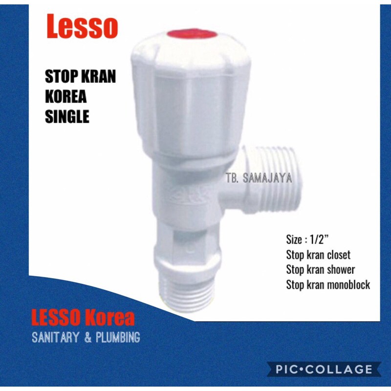Stop kran korea 1/2".stop kran air plastik.stop kran PVC tebal