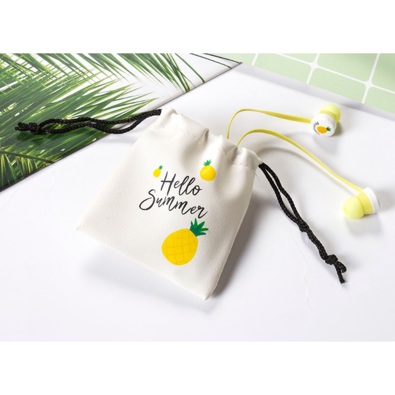 [A-94] Headset Earphone POUCH SERUT Motif BUAH-BUAHAN / Earphone + Wadah Headset POUCH BUAH Fruits