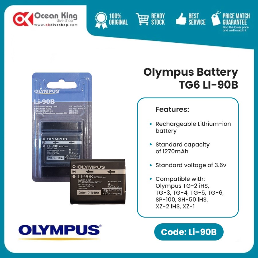BATTERY OLYMPUS TG6 LI-90B
