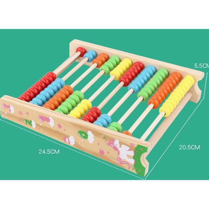 Papan Sempoa Kayu - Mainan Abacus Kayu