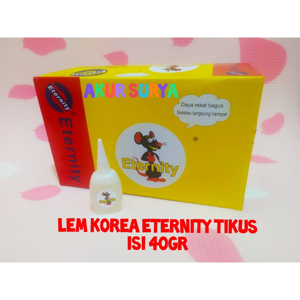 

ISI 20 PCS PAS 1 KILO LEM ETERNITY JUMBO GAMBAR TIKUS DUS BOX LEM KOREA ORIGINAL BERKUALITAS - LEM SETAN - LEM SERBAGUNA - LEM SERBA GUNA - LEM TETES CAIR - LEM POWER GLUE - LEM ALTECO ETERNITY SUPER JUMBO ORIGINAL BERKUALITAS