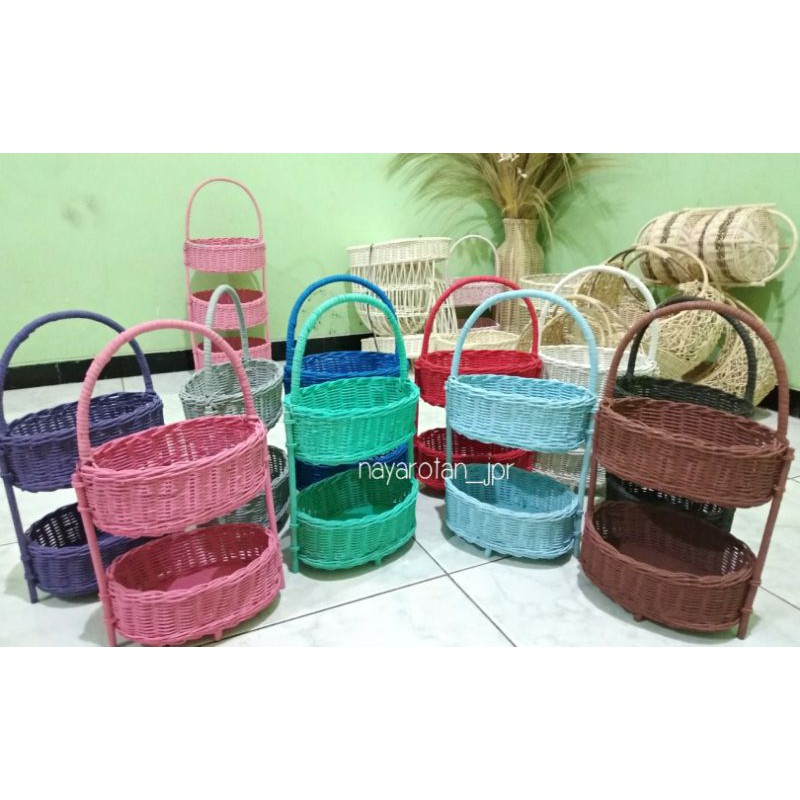 Rantang susun / Tempat bumbu / keranjang rotan / homedecor