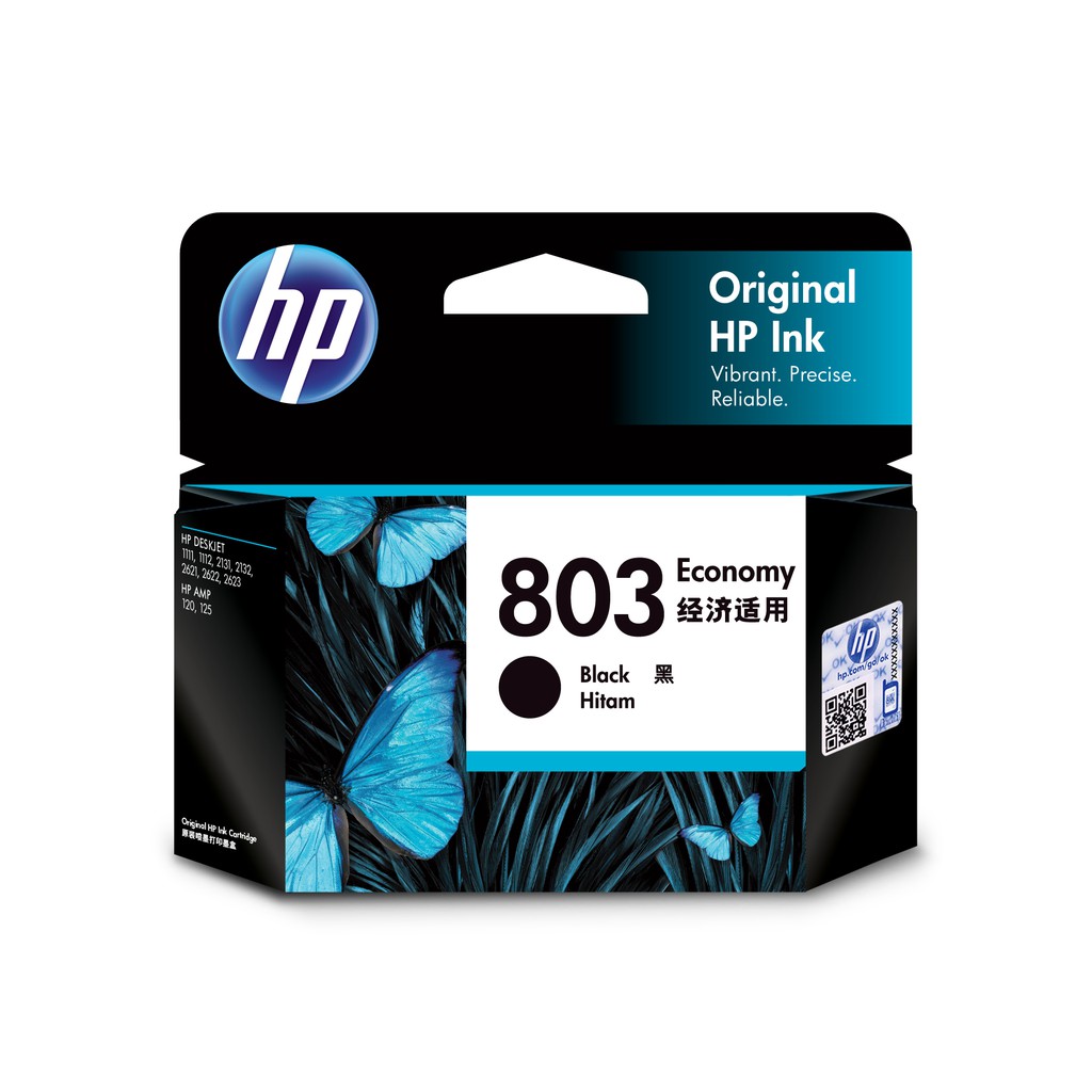 Tinta Printer HP Original 803 Economy Black/ 120, 125, 1112, 2132, 2621