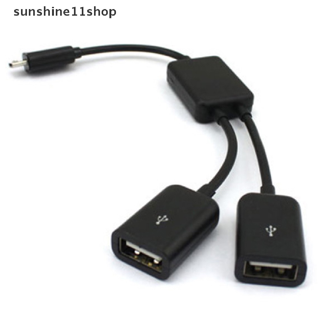 Sho Kabel Adapter Dual Micro USB OTG Hub Host Untuk Tablet / PC / Smartphone