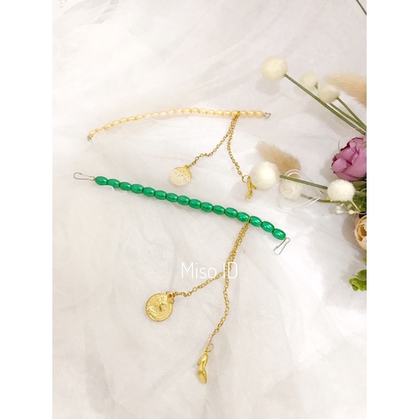 MISO Konektor hijab masker mutiara gantungan rantai/ headpice tali konektor pengait masker